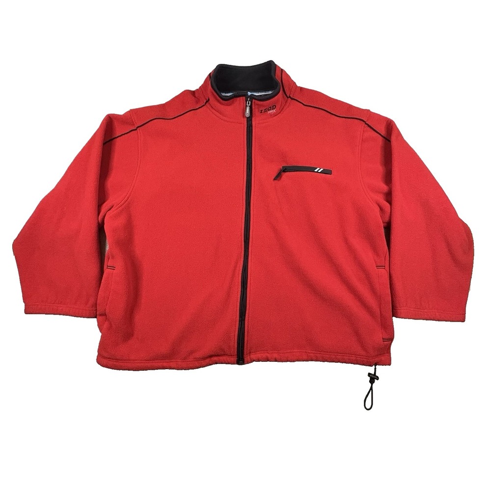 IZOD‎ PerformX Men's 2XL Red Full Zip Fleece Jacket (Boxy 3XL/4XL Fit) SEE DESC